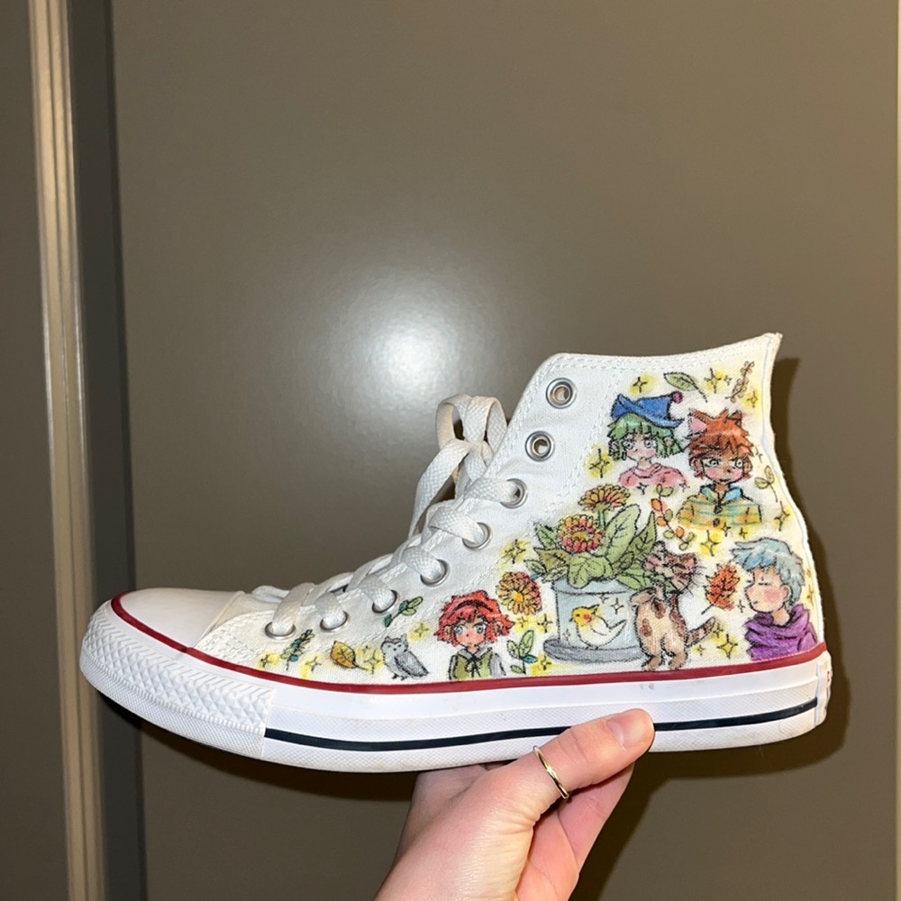 SUPER COOL hand drawn on converse M7/W9